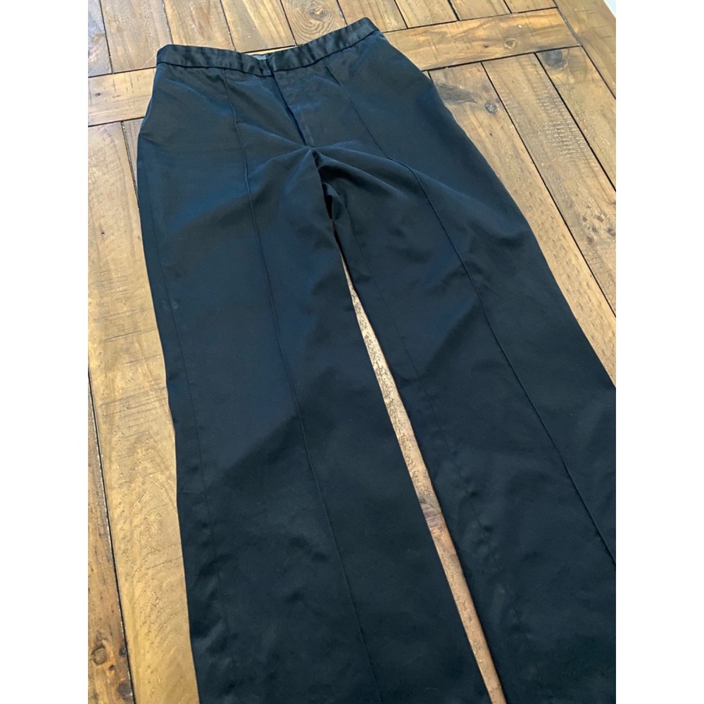 Banana Republic Trouser Pants Womens 4 Black Sheen Logan Wide Leg Sewn Crease - Picture 2 of 9